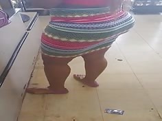 Thick Milf  Wearing Skirt in Dollar Store