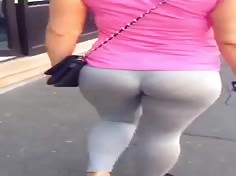 Bubble Butt Jiggling In Grey Pants!