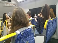 Australian teen upskirt on city rail