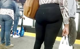 Ebony Booty Milf Spandex in Subway
