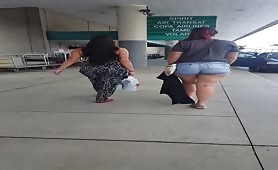 Phat white bubble butts at Fort Lauderdale airport