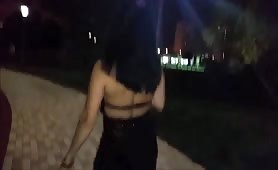 Russian mature mom walking without panties
