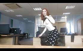 Naughty Secretary Stripping at the Oiffice