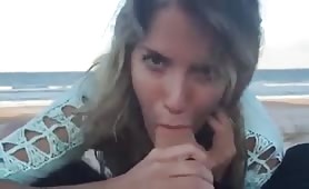 Blowjob Fuck and Facial on the Beach
