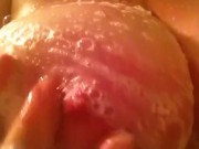 Soapy gigantic breasts
